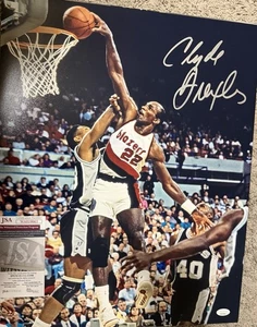Clyde Drexler Signed  16x20 photo JSA NBA Proof COA  Portland Trailblazers HOF - Picture 1 of 1