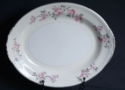 Apple Blossom by Homer Laughlin 11-1/2" OVAL SERVING PLATTER (as is) - Image 1 of 4