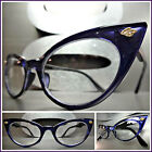 CLASSIC VINTAGE RETRO CAT EYE Style Clear Lens EYE GLASSES Purple Fashion Frame