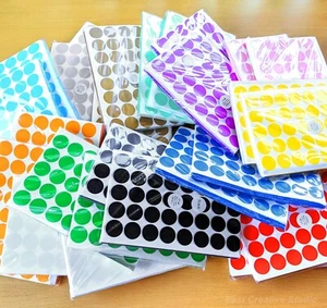 Assorted Sizes Colour Sticker Dots Adhesive Round Labels Circular Spot Scrapbook - Picture 1 of 7