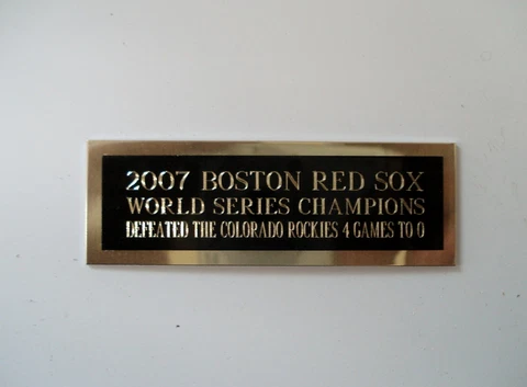 Boston Red Sox Baseball Card 2007 World Series Card Plaque Nameplate 1 X 3 Cover