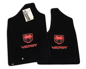 NEW 32oz 2PLY! 2004-2006 Dodge Ram Viper SRT10 TRUCK Floor Mats Red Logo InStock - Picture 1 of 7