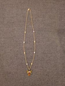 3.25ct angel sapphire F VVS diamonds by the yard necklace 14/18k 2 tone gold 15" - Picture 1 of 4