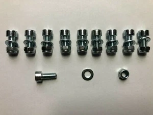 10x ZYLINDERKOPFSCHRAUBEN ØM5 x 12mm mit Stop-Mutter mit scheibe/VERZINKTESTAHL  - Bild 1 von 4