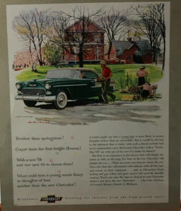 1955-56 Bel Air Sports Coupe Magazine Ad 8.5 x 11 - Picture 1 of 3