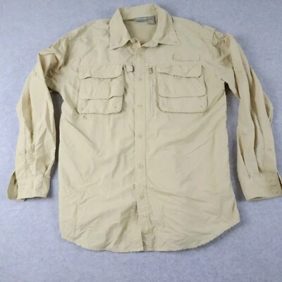 Islamorada Flats by Quest Shirt Mens Medium Vented Fishing Button Up Long Sleeve - Image 1 of 4