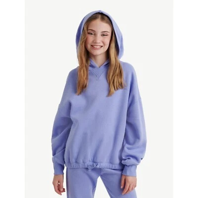 Sudadera con Capucha Justice Girls Básica Manga Larga Polar, Talla EXTRA PEQUEÑA 5-6 - AZUL Foto 1 de 4