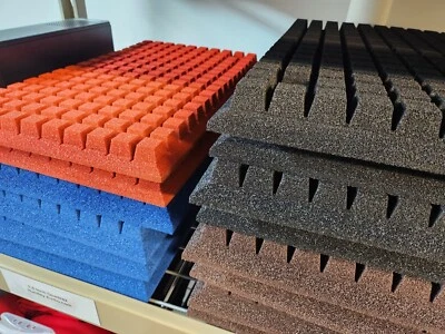 Two JBL L100 Burnt Orange Quadrex Foam Inserts - JBL Badges - Cheesecloth - Glue - image 1 of 4