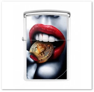 ZIPPO PinUp Collection - BC-Lips - Benzin Feuerzeug Chrome Brushed - Picture 1 of 1
