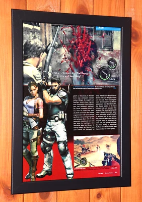 Resident Evil 5 PS3 Xbox 360 Capcom Promo Rare Small Poster / Ad Page Framed - Image 1 of 4