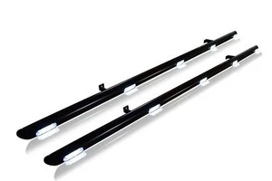 Black Steel Side Bars + White LEDs For Fiat Talento SWB 2016+ Guard Tubes Van - Picture 1 of 6
