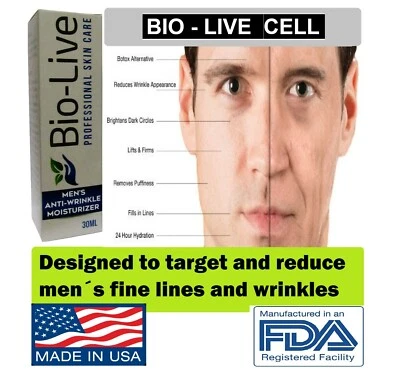 Anti aging Cream FOR MEN Anti Wrinkle Face Effective Mens Bio  - Image 1 of 4