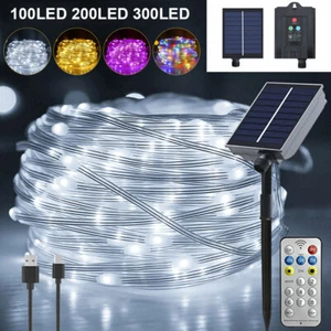 Solar Lichterkette Beleuchtung 100-300 LED Party Garten Außen Xmas Deko 8 Modi - Bild 1 von 27