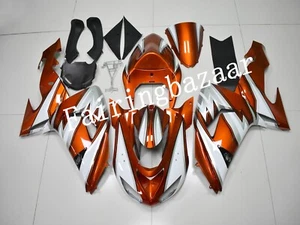 Fit for 06 07 ZX10R Burnt Orange White Silver ABS Injection Bodywork Fairing Kit - Picture 1 of 7