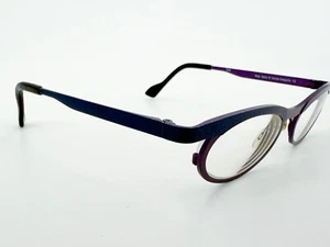 Theo Belgium Bato Eyeglasses FRAMES Pure Titanium 310 Purple Blue K047 - Picture 1 of 8