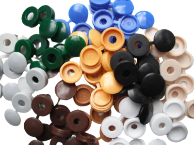 Small Hinged Screw Cover Caps Various QTY Black White Brown Grey Cream Yellow