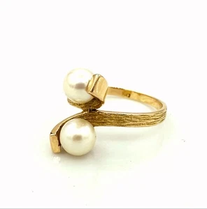 WUNDERSCHÖNER 18 KARAT GOLD RING - Du und ich in Perle - 3,36 g - Bild 1 von 3