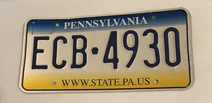 PENNSYLVANIA Authentic License Plate WWW.STATE.PA.US PLATE # ECB-4930 - Picture 1 of 2