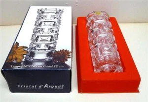 JARRÓN DE FLORES DE CRISTAL FRANCIA 24% plomo talla-8,5" alta en caja. - Imagen 1 de 2