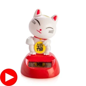 Lucky Cat Solar Dancer Solar Powered Dancing Flip Car Desktop Swing Toys Gift - Picture 1 of 4