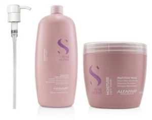 ALFAPARF SEMI DI LINO NUTRITIVE LOW SHAMPOO 1 LITRE AND MASK 500 ML WITH PUMP - Picture 1 of 3