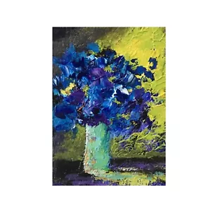 Limited Edition ACEO Art Print /50 Acrylic Floral Bouquet Painting Free Ship - Picture 1 of 2