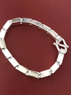 999 FINE silver  Handmade Baht Box Bracelet Approx 50.00 Grams 7.5 inch - Image 1 of 4
