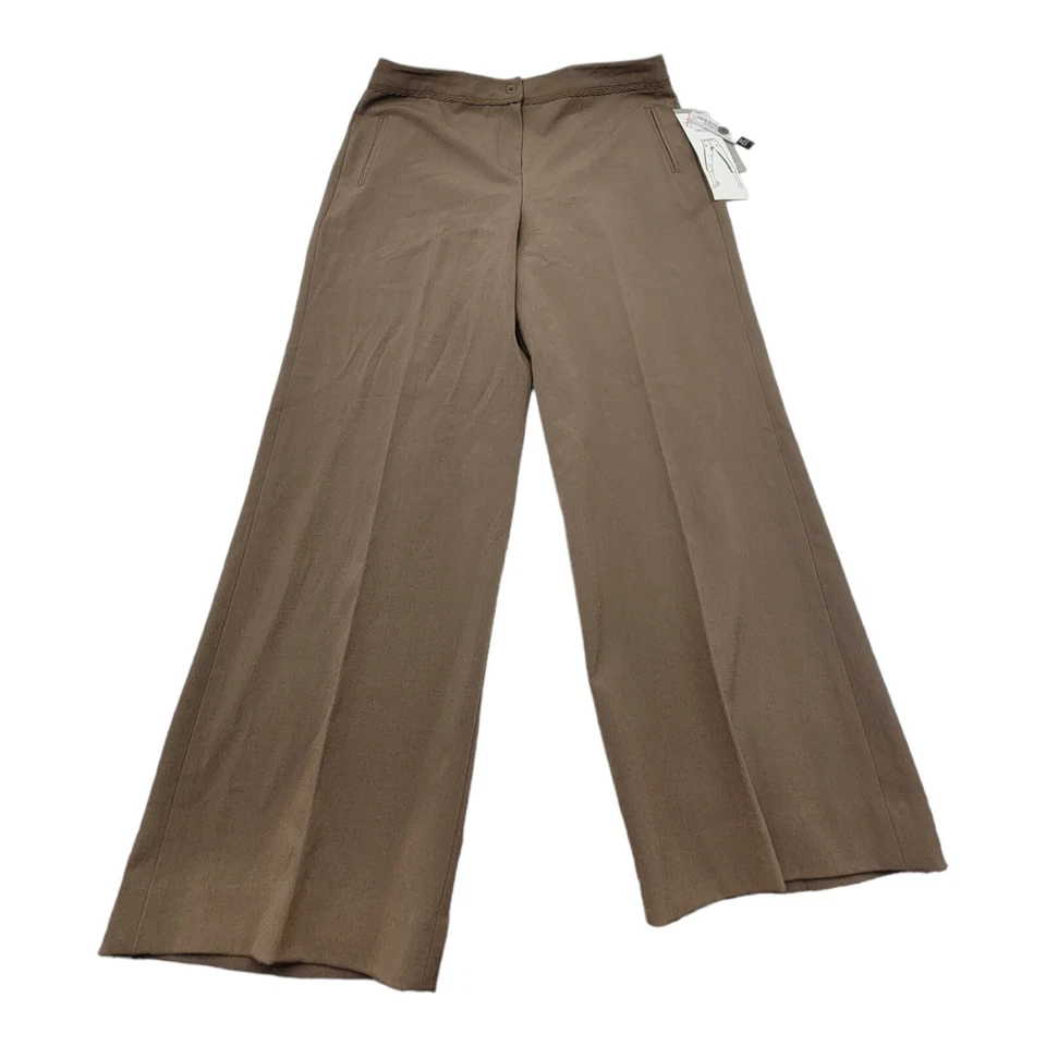 LARRY LEVINE Pants Womens Size 12 P Brown Career Crop Dress Casual School  - Image 1 of 4