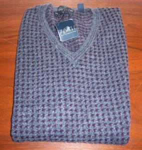 Hart Schaffner Marx Herrenpullover V-Ausschnitt Pullover Weste XL grau/kirschkariert *neu mit Etikett* - Bild 1 von 7