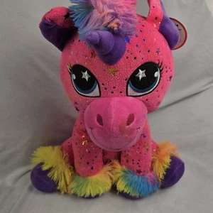 Pink Unicorn Sitting 15" Peek A Boo Toys NWT - Picture 1 of 5