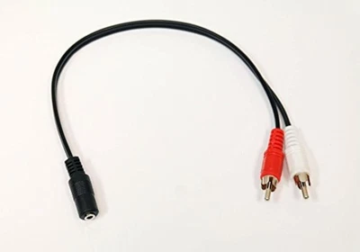 3.5MM Female Jack To 2 RCA Male Plug Audio Y Splitter Cable A/v Xbox 360 2Z - Image 1 of 3