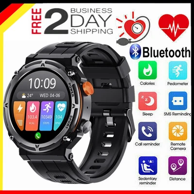 Für Xiaomi Android Smartwatch Herren Taktisch Militär Bluetooth Anruf Blutdruck - Bild 1 von 4