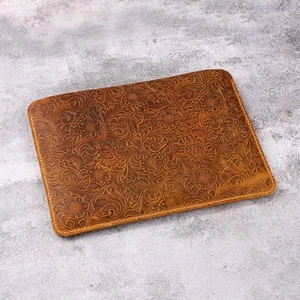 Hand Tooled Leather MacBook Sleeve Embossed Leather Laptop Case for MacBook - Picture 1 of 12