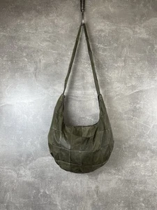 Borsa Vintage Boho Patchwork Slouchy Hobo Verde Vera Pelle Y2K Avant Garde - Foto 1 di 7