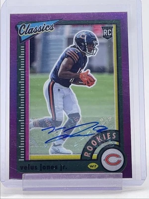 VELUS JONES JR. 2022 CLASSICS ROOKIES SIGNATURE PURPLE RC AUTO /25 Q4876 - Image 1 of 2