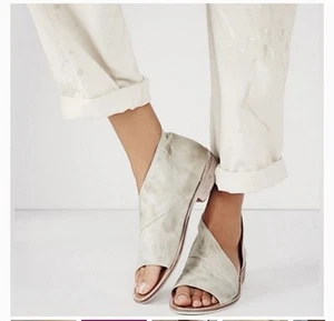 Free People Mont Blanc Sandal Ivory Leather Flat Shoes Size 37 - Picture 1 of 7