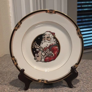 Fitz Floyd Santa's Workshop Christmas Salad Appetizer Plate American Settings - Picture 1 of 7