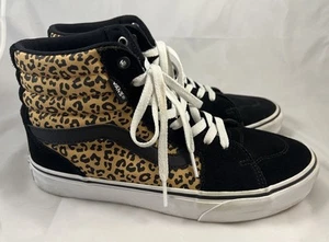 Vans Damen Sk8-Hi Leopard Canvas/schwarz Wildleder Skate Turnschuhe Schuhe-Größe 9 - Bild 1 von 8