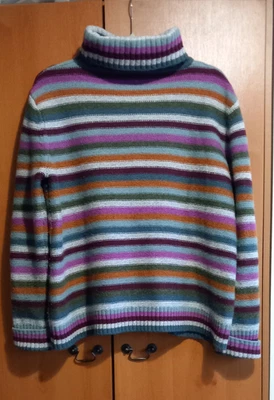 Seasalt Braque Wool Mix Jumper - UK Size 16 - Multicoloured Stripes - Image 1 of 4