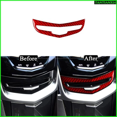 Cubierta de panel de CD de consola central de fibra de carbono real para Cadillac SRX 2013-16 Foto 1 de 4