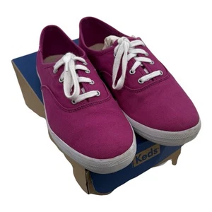 Sneaker da donna Keds Champion Oxford stringate rosa caldo viola tela taglia 8M usate in ottime condizioni - Foto 1 di 9