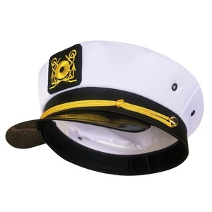 Sailor Captain Costume Men Yacht Captain Hat Navy Marine Hat Costume Accessories - Picture 1 of 8