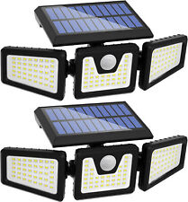 2 Pack LED Motion Sensor Solar Lights Outdoor IP65 Waterproof Security Lamp New