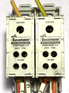 Cooper Bussmann PDBFS220 Cu7 Power Distribution Blocks 600VAC 175A - Picture 1 of 8