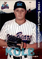 1998 Mobile Bay Bears Southern League Champions Grandstand #12 Brandon Kolb Card
