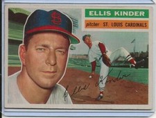 1956 Topps Baseball Card Ellis Kinder Pitcher St Louis Cardinals Ex Mt G/B # 336
