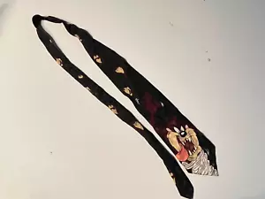 Vintage Looney Tunes Mania TAZ TORNADO Cartoon 100% Silk Tie - Picture 1 of 3
