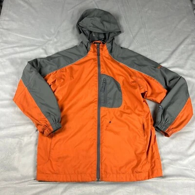 Chaqueta Columbia Titanium Juvenil Talla 10/12 Naranja y Gris Con Capucha Cremallera Completa Foto 1 de 4