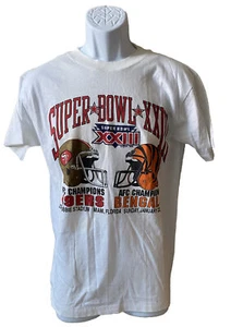 San Francisco 49ers Vs Cincinnati Bengals Super Bowl XXIII Vintage T Shirt L - Picture 1 of 8