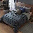 GRAY COLOR EMBROIDERY TEXTURE REVERSIBLE COMFORTER SET 2 PCS TWIN SIZE
